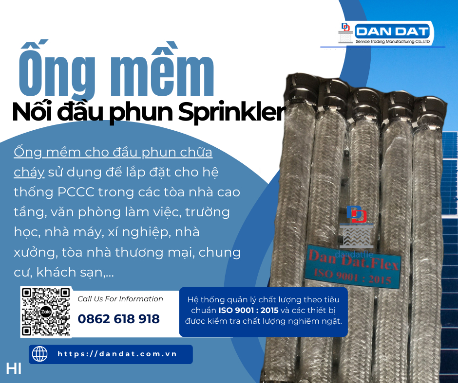 Ống Mềm Nối Đầu Phun Sprinkler, Khớp nối mềm PCCC, Dây mềm nối đầu phun sprinkler | Phòng Cháy Chữa Cháy Hiệu Quả